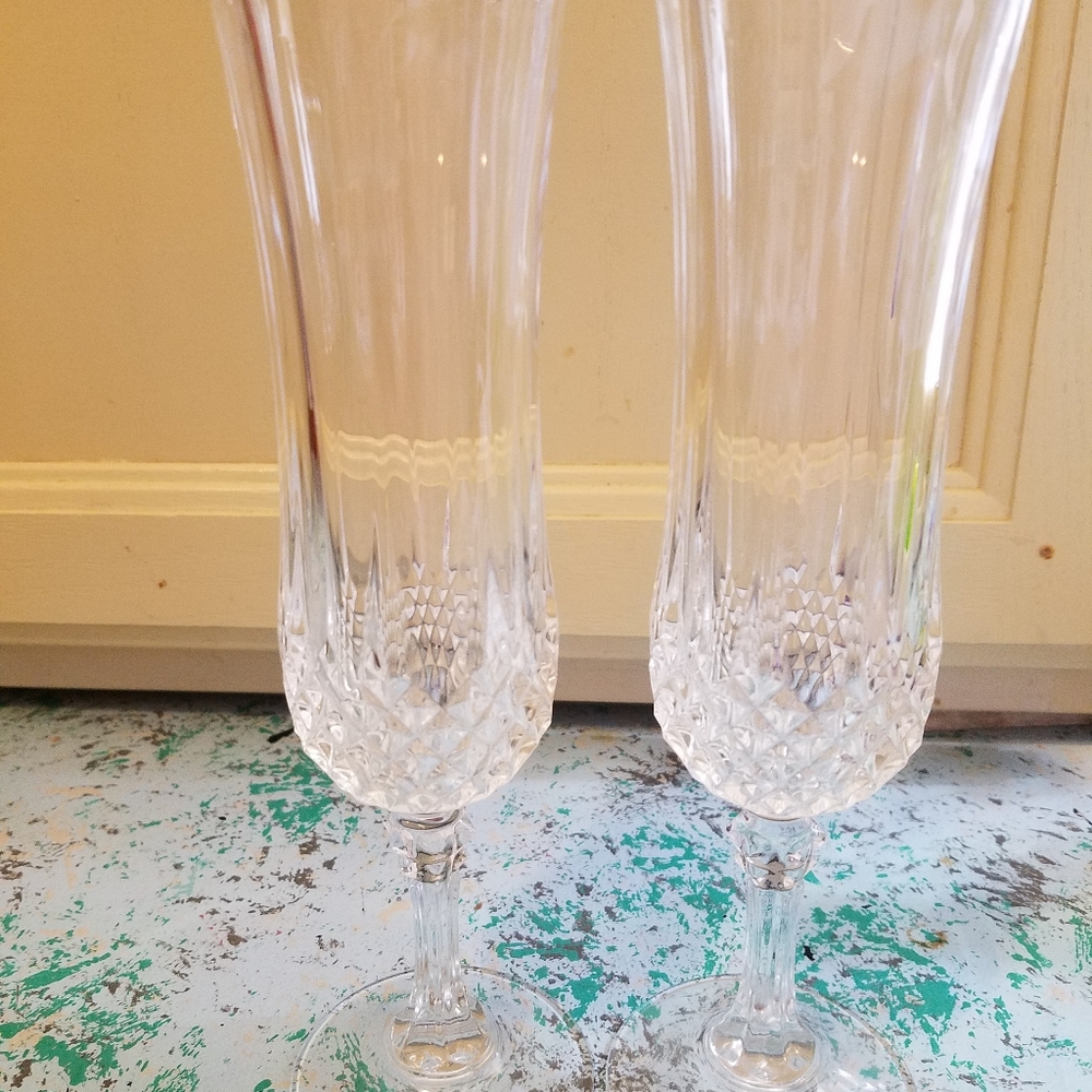 Crystal cut wine glasses 
Please go to my page and - Picture 5 of 5